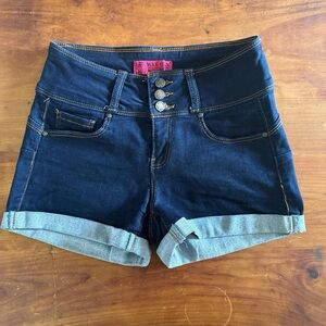 Wax Jean Women's High Waist Dark Blue Shorts